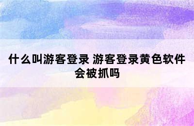 什么叫游客登录 游客登录黄色软件会被抓吗